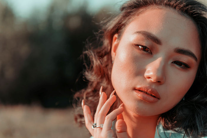 Woman outdoors in warm natural light