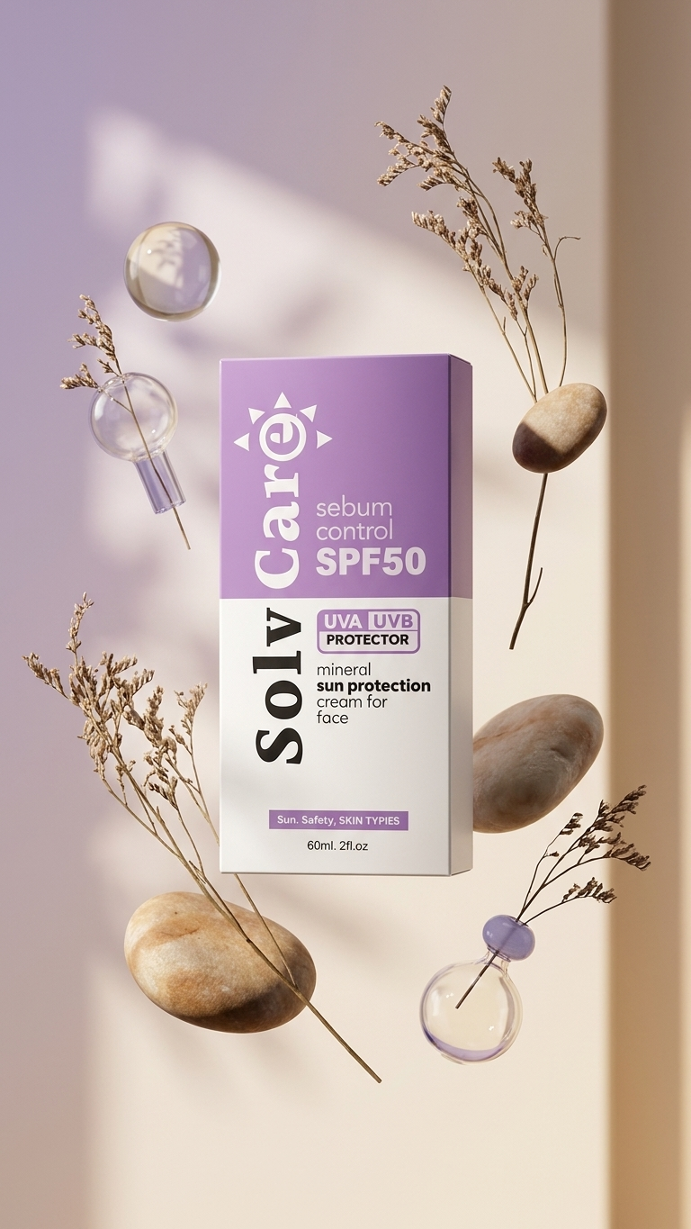 SolvCare SPF 50 styled with stones