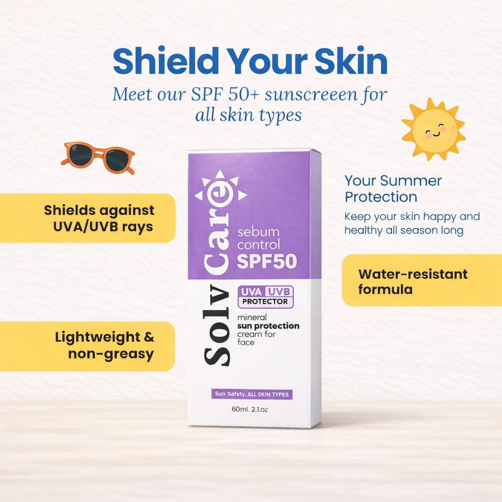 Solv Care SPF 50 Sebum Control Sunscreen (UVA/UVB Protection)